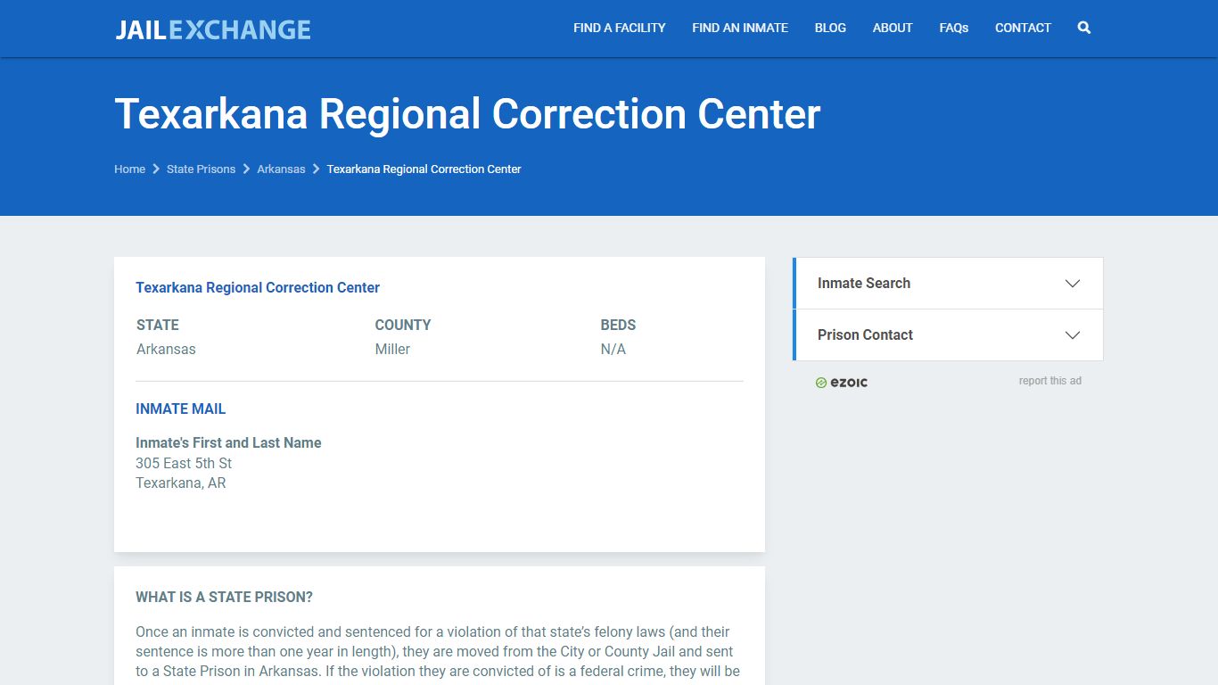 Texarkana Regional Correction Center Prisoner Search ...
